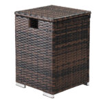 Replace 95812680 40*40*57cm Iron Frame Gas Bottle Storage Rattan Side Table Brown Gradient - Image 17