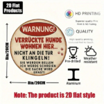 CIFbuy 1pc Vintage German Warning Dog Sign, Crazy Dog Lives Here Metal Plaque, 8-Inch Round Aluminum Paw Print Alert Sign For Garage Ya TikTok, TikTok, ue, Self-pickup Logiopics - Image 3