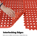1PC Red Rubber Anti-Fatigue Kitchen Mat, 90x90x1.2cm, Thick Non-Slip Floor Mat - Image 4