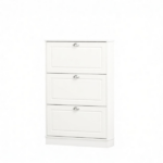 White 3-Flip-Drawer Narrow Shoe Cabinet, 12-Pair Capacity, for Entryway Hallway - Image 2
