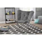 Faux Fur Butterfly Chair for Kids and Teens, Gray (Shipment from Walmart) - Image 2