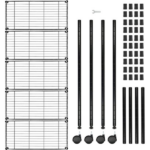 5-Tier Wire Storage Shelves, 30" D x 14" W x 63" H,1250 lb Load Capacity, Black - Image 5