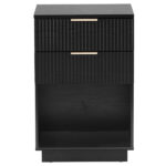 Black P2 Density Board Wavy Pattern Drawer Front 454070cm Two-Drawer Bedside Cabinet - Image 6