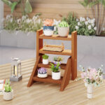 Compact Easy-Assemble Wooden Plant Stand, Succulent Seedling Pot Rack for Window Balcony Desktop - Image 6