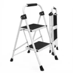 Step ladder, 2-Step Ladder Stool, 800lbs Capacity, Anti-Slip Treads & Handles, Foldable , Grey/Black (Shipment from Walmart)