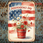 CIFbuy Independence Day 1776 Floral Metal Tin Sign, Inch Patriotic Iron Wall Art, Flag Decor With Pre-Drilled Holes Fo ikTok, ikTok, Self-Inckup Logiop FoArt - Image 4
