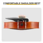 Brand new 4/4 acoustic matte tiger stripe violin set includes phonetic symbols sticker, tuner, string set, shoulder rest, rosin, bow, and premium gift box. - Image 2