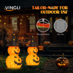 Replace 75595776 2pcs 3ft Halloween Collapsible Pumpkin Decorations 150 LED Lights - Image 8