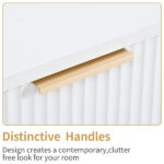 White P2 Particle Board and Density Board 724194cm Wavy Pattern Drawer Front Four-Level Five-Drawer Cabinet - Image 13