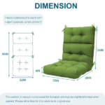 High Back Chair Cushions Set of 2, Waterproof Outdoor Rocking Chair Cushion with Ties, Rocking Chair Cushion for Outdoor Patio, Garden Porch - Image 2
