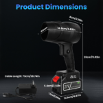 130000RPM Cordless Mini Blower, 1000W Powerful Motor with Turbo Tech (550g Wind Pressure/600g Blowing Force), 64mm Air Output for Heavy Debris Cleaning - Image 3