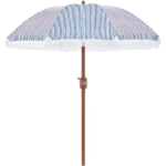 9Ft Garden Patio Umbrella with Crank Operating Mechanism, Blue/White