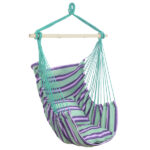 Distinctive Cotton Canvas Hanging Rope Chair with Pillows Green - Image 3