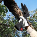 3-in-1 Cordless Electric Pole Saw & Mini Chainsaw & Grass Trimmer Kit with Adjustable Length 2Pcs 21V 1500mAh Batteries 4in/6in Chains Saw Rotatable Head, Safety Switch + Gloves/Goggle for Yard/Garden - Image 3