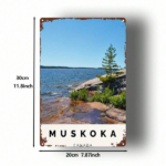 CIFbuy 1pc Vintage Muskoka Lake Metal Wall Sign, Rustic 2D Flat Iron Boat Scenery Art, 8x12 Inch Cottage Country Farmhouse Home Decor TikTok, TikTok, Self-pickup Logiopics - Image 2