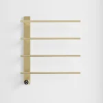 Brushed Gold Heated Towel Rack for Bathroom,Wall Mounted with Intelligent Touch Screen Timer, 4-Bar Towel Warmer, 304 Stainless Steel Polished, Plug-in/Hard-Wired[Unable ship on weekends, TK/TEMU only for pickup, only TX10643 warehouse supports GOFO] - Image 5