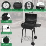 Charcoal Grills Outdoor BBQ Grill, Barrel Charcoal Grill with Side Table and Wheels, for Outdoor Backyard Camping Picnics Patio and Parties - Image 11