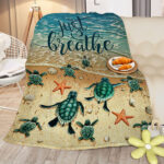 Tropical Baby Sea Turtle Flannel Fleece Blanket 3D Ocean Waves Flannel Soft Plush Throw Blanket Cozy Blankets for Bed Chair Car Sofa Couch Bedroom 75*100cm temu can only be self-picked up - Image 11