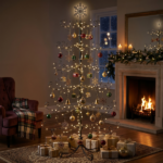 6ft Black PVC Iron Christmas Tree with Snowflake Top (Accessories Not Included) - Everyday Decor Tree - Image 8