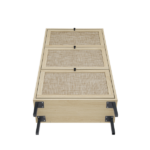 Rattan 3 Door Shoe Rack, Freestanding Modern Shoe Storage Cabinet, for Entryway - Image 13