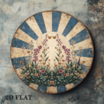 CIFbuy 1pc 8x8in Vintage Butterfly & Flower Round Sign, "" & Flower Round Sign, Round Sign, Aesthetic Pastoral Style 2D Flat Plaque TikTok, Temu Self-pickup Logiaqics - Image 3