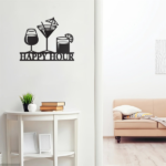 CIFbuy Vintage Distressed Black iron Happy Hour Wall Plaque Home Bar Man Cave Decor Unique Gift (TikTok, temu pick-up service) - Image 7