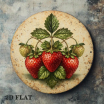 CIFbuy 1pc Vintage Fresh Strawberry 2D Flat Round Sign 8x8in, "x8in" Retro Fruit, Plaque Decor for Kitchen Cafe Restaurant Wall Art TikTok, kTok, temu Self-pickup Logi Aics - Image 6