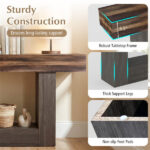63" Long Narrow Entryway Table with Anti-Tip Safety, Farmhouse Sofa Console Table with 2-Tier Storage for Living Room Hallway Foyer - Image 6