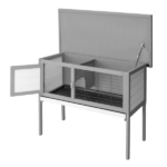 36" Single Deck Waterproof Wooden Chicken Coop Hen House Pet Animal Poultry Cage Rabbit Hutch Gray - Image 7