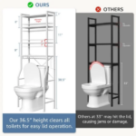 Over Toilet Bathroom Organizer, 4-Tier Adjustable Storage Rack, Space-Saving Shelf for Tight Areas, White (Shipment from Walmart) - Image 3