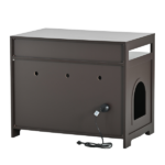 Litter Box Enclosure, Cat Litter Box Furniture with Hidden Plug, 2 Doors,Indoor Cat Washroom Storage Bench Side Table Cat House, Large Wooden Enclused Litter Box House, Esspresso - Image 8