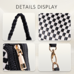 Women Woven Hobo Handbag for Women Fashion Vegan Leather Tote Bag for Women-Black - Image 6