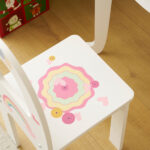 Kids Vanity Table and Chair Set with 7pcs Pretend Play Makeup Toys, Girls Vanity with Mirror & Stool, 3 Drawers & Tabletop Storage, Princess Table for Toddlers, White - Image 8