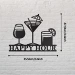 CIFbuy Vintage Distressed Black iron Happy Hour Wall Plaque Home Bar Man Cave Decor Unique Gift (TikTok, temu pick-up service) - Image 5