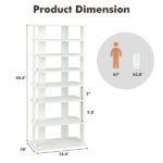7-Tier Double-Row Shoe Rack with Adjustable Shelves, Anti-Tipping Narrow Storage Rack for Entryway Closet-White - Image 3