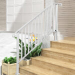 Replace 19939750 Outdoor 4 Level Iron Handrail Matte White - Image 2
