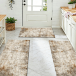 Three-piece kitchen rug set, non-slip and washable, abstract pattern kitchen hallway rug, soft and comfortable, suitable for sinks, floors, entrances, hallways and bathrooms. - Image 9