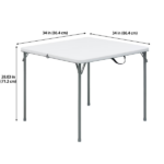 34" Square Resin Fold-in-Half Table, White (Shipment from Walmart) - Image 4