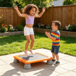 25.5 Inch Kids Mini Trampoline with Non-Slip EVA Jumping Surface, Rounded Edge PU Foam Foot Pads Compact Indoor Outdoor Balance Bounce Toy for Toddlers Ages 3+ Orange - Image 8