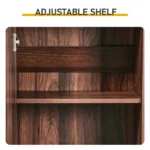 1-Door 1-Drawer 4-Tier Bathroom Vanity Grille-Finished MDF Melamine-Faced Bathroom Cabinet Arched Top 15.75*11.81*66.93in Walnut - Image 8
