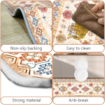 Boho Kitchen Rug Sets 3 Piece with Runner Non Slip Kitchen Rugs and Mats Washable Kitchen Mats for Floor Thick Kitchen Floor Mat Carpet Runner Rugs for Hallway Laundry Holiday Decor - Image 11