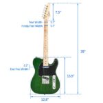 Do Not Sell on Amazon GTL Maple Fingerboard Electric Guitar (Green) Bag Strap Paddle Cable Wrench Tool - Image 13