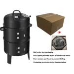 Outdoor double-layer grill, charcoal wood fired braising and smoking stove - Image 7