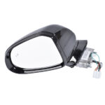 Left Driver Side Mirror Fit for Hyundai Santa Fe 1.6L 2.5L L4 GAS 2021-2023 4-Door Manual Folding Heated No Memory Paintable With Puddle Light No Auto-Dimming Power Adjust 87610-S2410 HY1320331