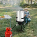 13*32inch Four-Piece Set, Black Round Iron Stove Frame, Silver Aluminum 30qt Turkey Pot 10qt Fish Pot, Gas Fryer - Image 43