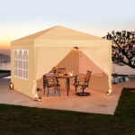 3 x 3m Two Doors & Two Windows Practical Waterproof Right-Angle Folding Tent Khaki - Image 13