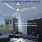 52 Inch Ceiling Fans with Lights Led Remote Control Low Profile Flush Mount for Living Room Bedroom Outdoor Patio,DC Motor,Reversible,Dimmable,Buzzer ON/Off, 3D-I3[Unable ship on weekends, TK/TEMU only for pickup, only TX10643 warehouse supports GOFO] - Image 9