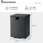 40*40*57cm Iron Frame Gas Bottle Storage Rattan Side Table Black Gradient - Image 15