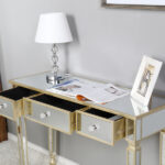Three Drawers Mirror Table Dressing Table Console Table - Image 30