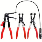 3-piece hose clamp pliers, disassembly kit with long steel wire spring hose clamp, used for automotive coolant radiator heaters and water hoses with flat or large clamps